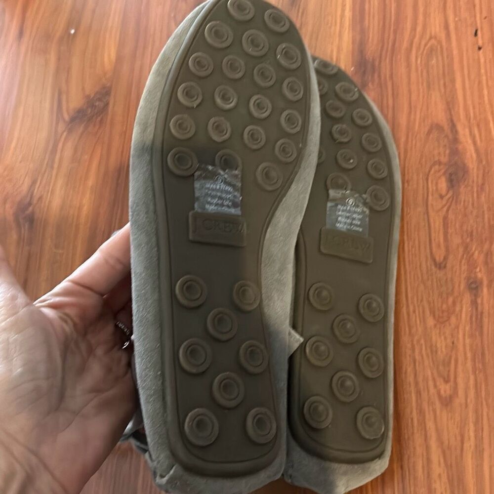 New j.Crew gray suede high top moccasins with fringe size 9 - Picture 2 of 5